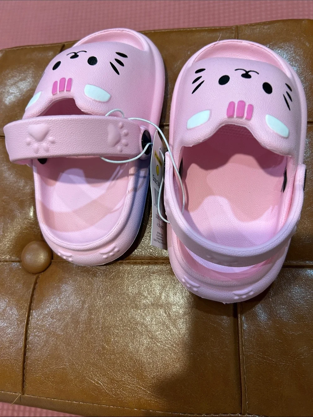 Swiggles Pink Kitty Slide Sandals with Back Strap